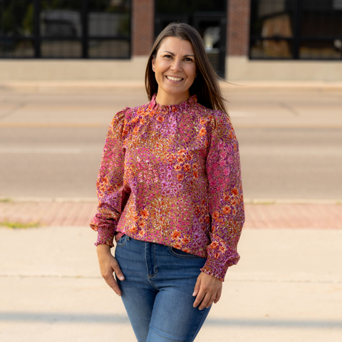 Floral Smock Wrist Top