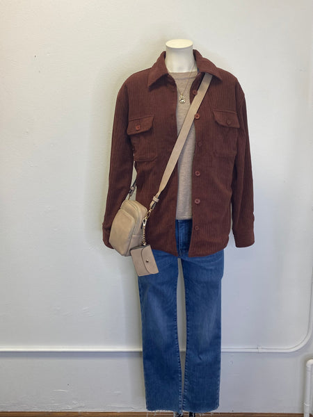 Reversible Corduroy Plaid Shacket