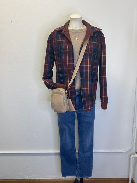 Reversible Corduroy Plaid Shacket