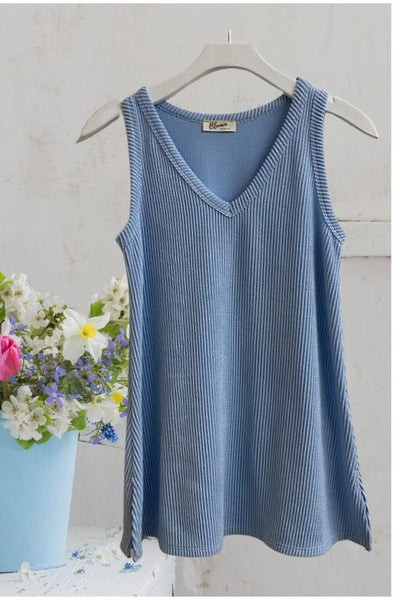 Corded V-Neck Tank