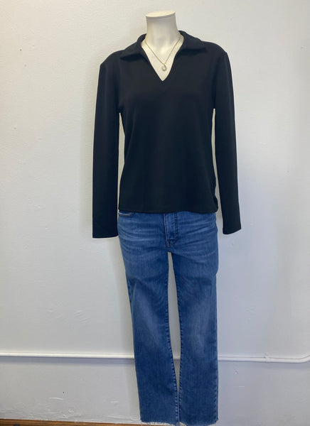 Scuba V-Neck Long Sleeve Top