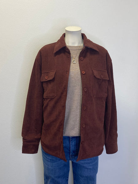 Reversible Corduroy Plaid Shacket