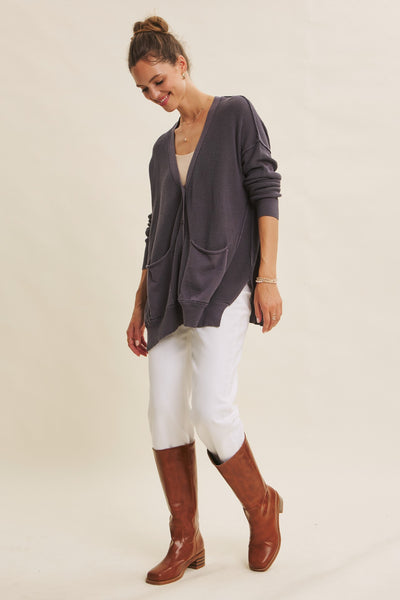 Slouchy Button Cardigan