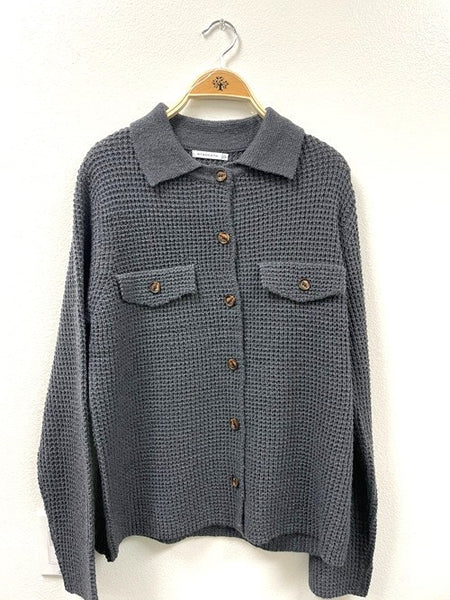 Waffle Knit Sweater Jacket