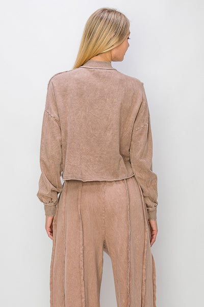 Mineral Wash Half Zip Pullover