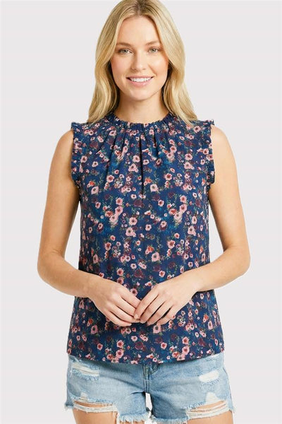 Mini Ruffle Floral Tank