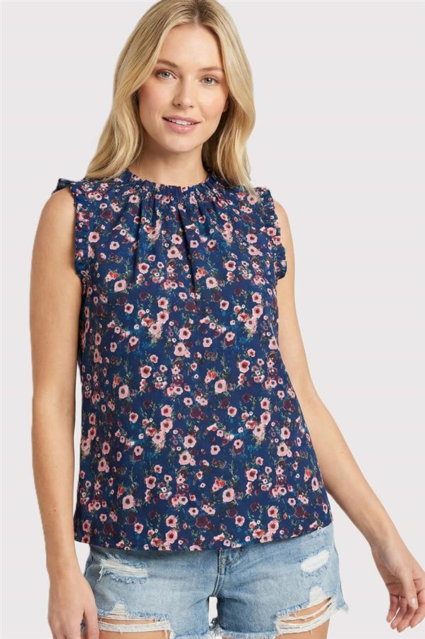 Mini Ruffle Floral Tank