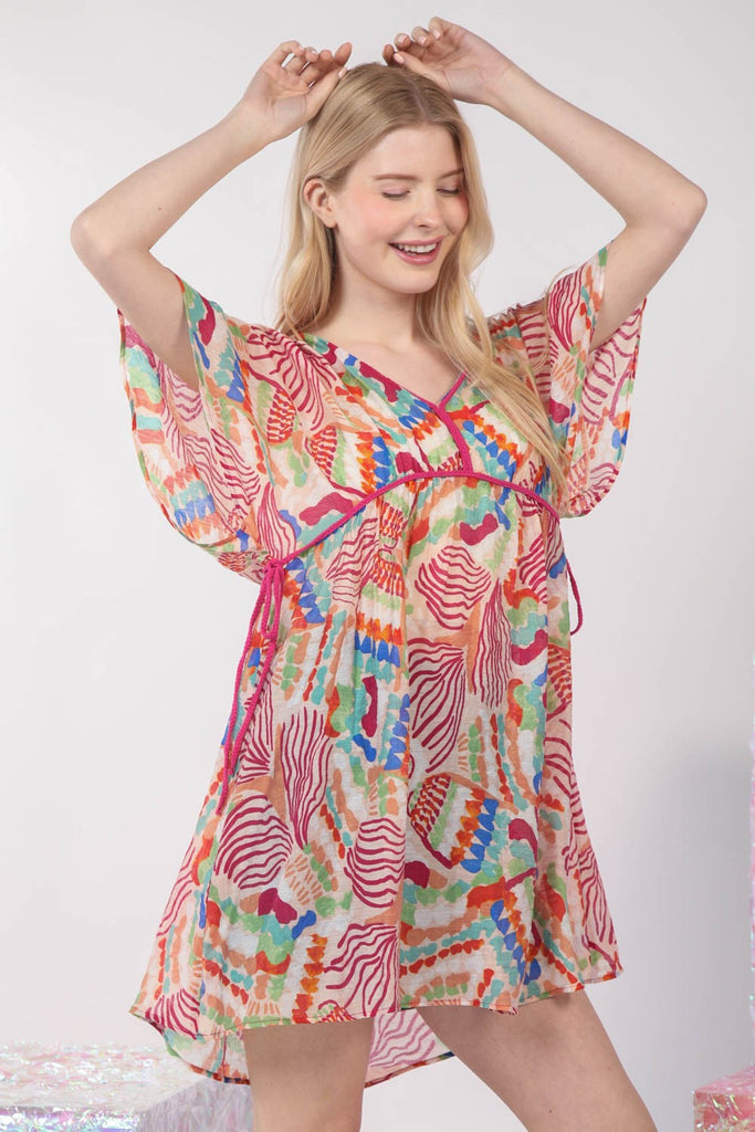 Braided V-Neck Beach Cover Up Dress