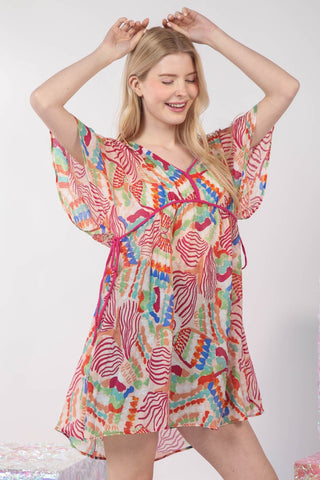 Braided V-Neck Beach Cover Up Dress