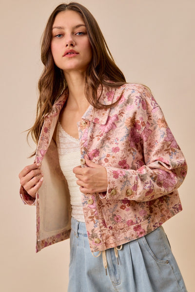Floral Print Barn Jacket