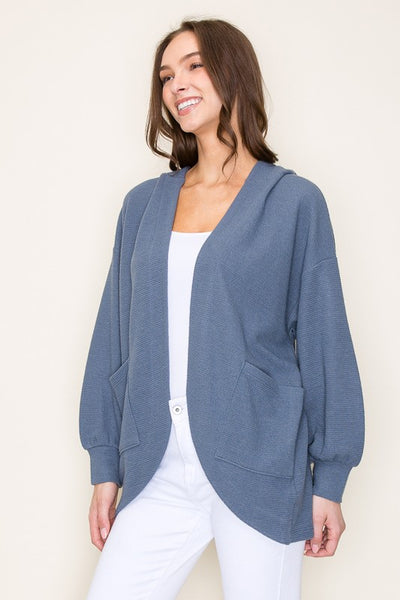 Cloud Knit Hooded Pocket Cardigan