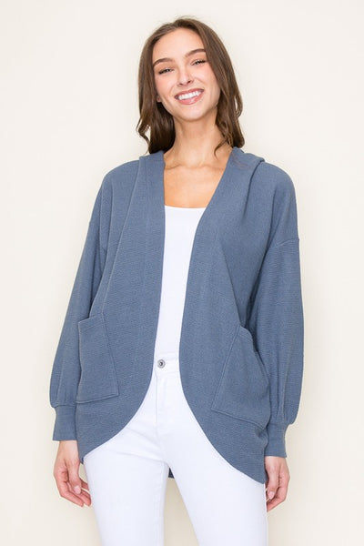 Cloud Knit Hooded Pocket Cardigan