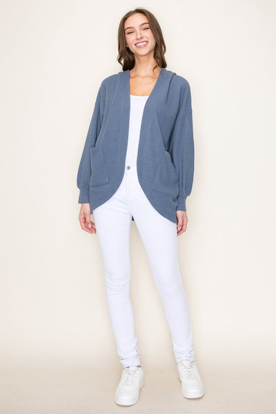 Cloud Knit Hooded Pocket Cardigan