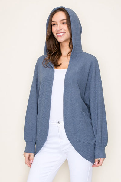 Cloud Knit Hooded Pocket Cardigan