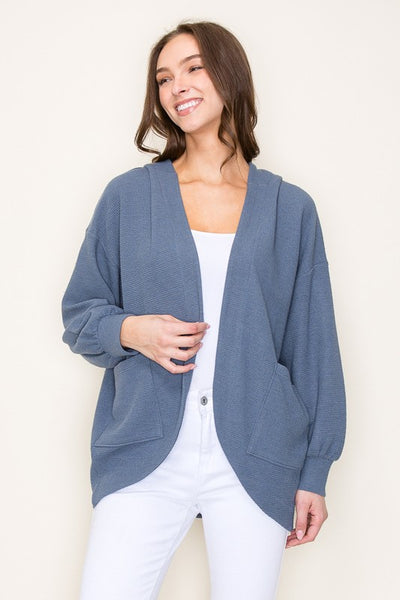 Cloud Knit Hooded Pocket Cardigan