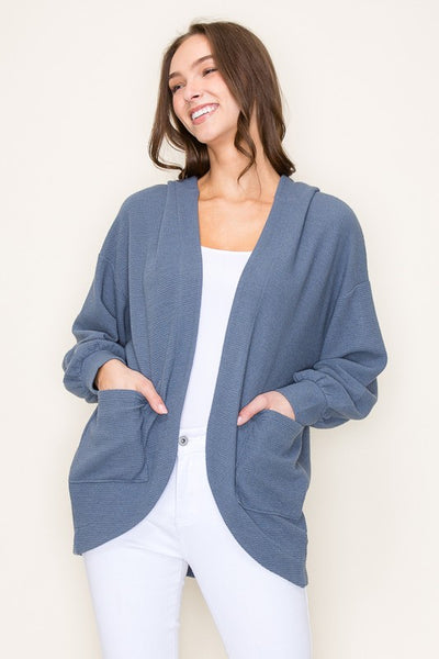 Cloud Knit Hooded Pocket Cardigan