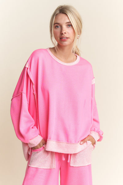 Terry Knit Pullover Sweatshirt