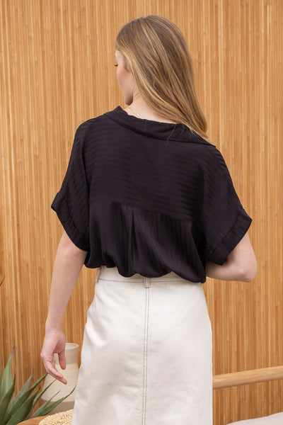 Collared V-Neck Blouse