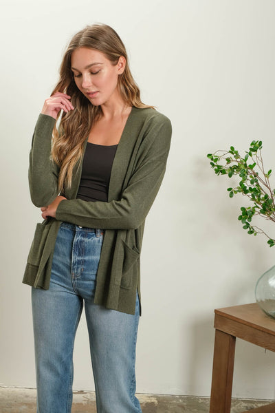 Side Slit Pocket Cardigan