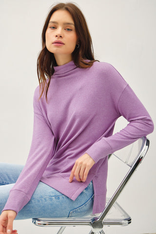 Grape Ultrasoft Mock Neck Sweater