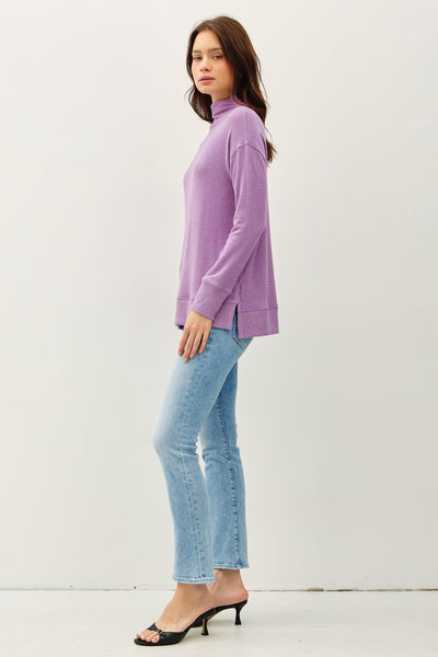 Grape Ultrasoft Mock Neck Sweater