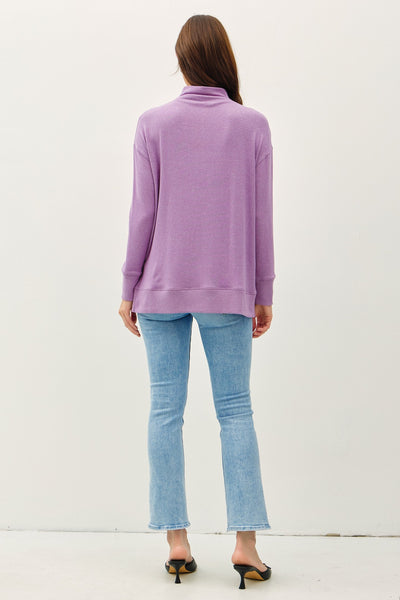 Grape Ultrasoft Mock Neck Sweater