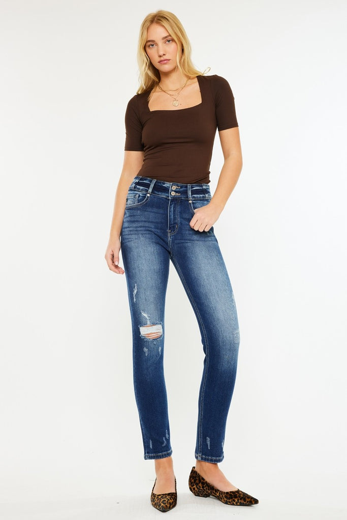 High Rise Skinny Straight Jeans AMBER
