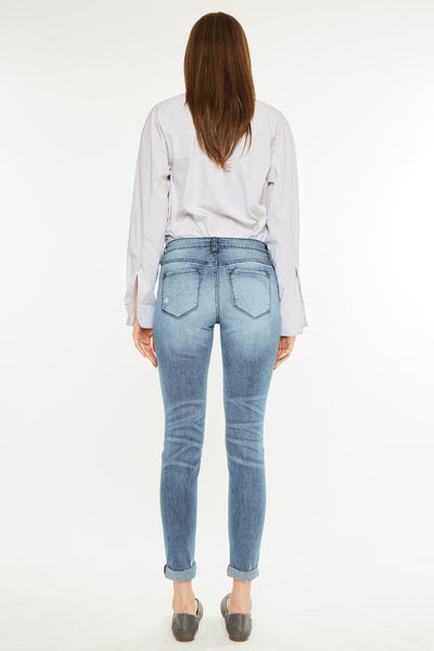 High Rise Double Folded Ankle Skinny AMBER