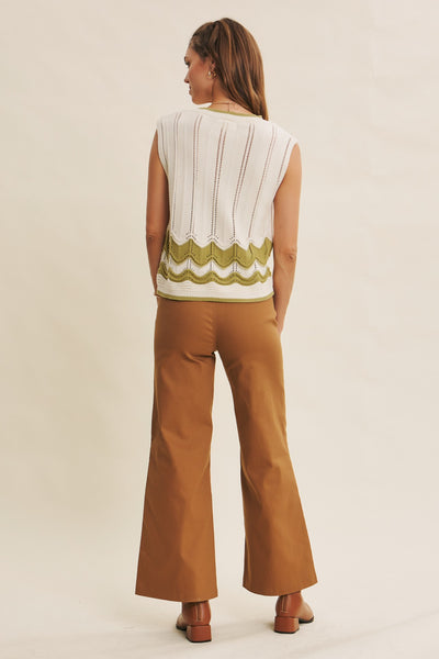 Wave Cable Knit Sweater Tank