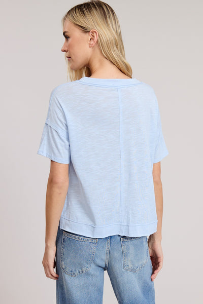Raw Edge V-Neck Top