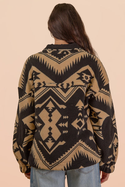 Half Zip Aztec Fleece Top