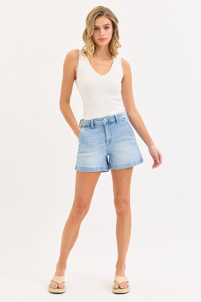 Cello Light Wash Trouser Jean Shorts