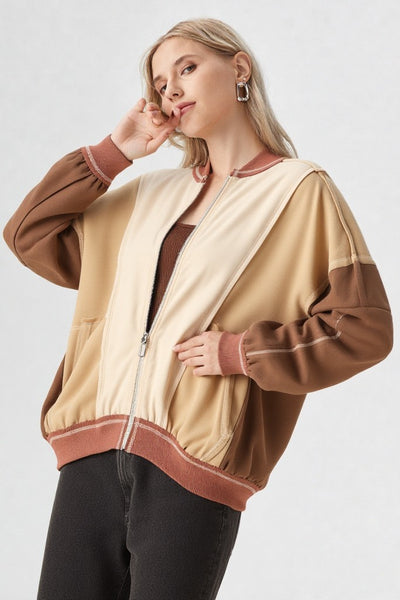 Color Block Bomber Jacket