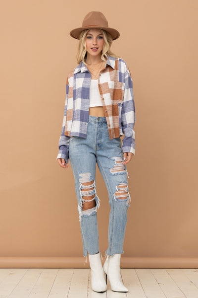 Gingham Cropped Plaid Top