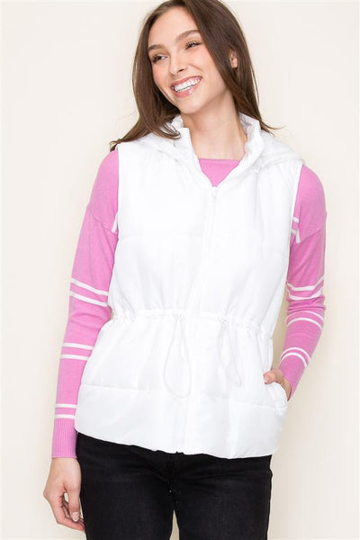 Drawstring Hooded Vest