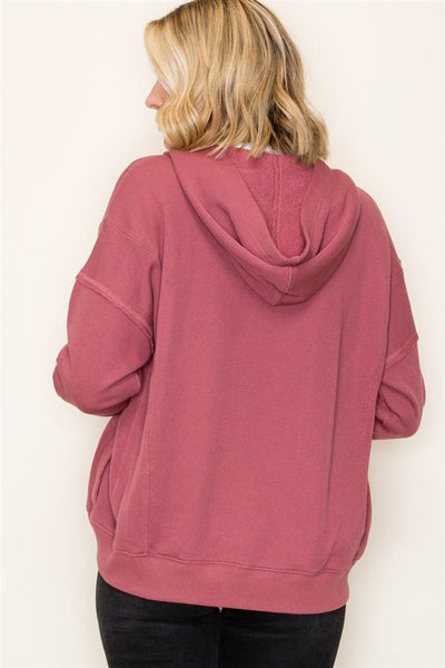 Hooded Snap Button Bomber Jacket