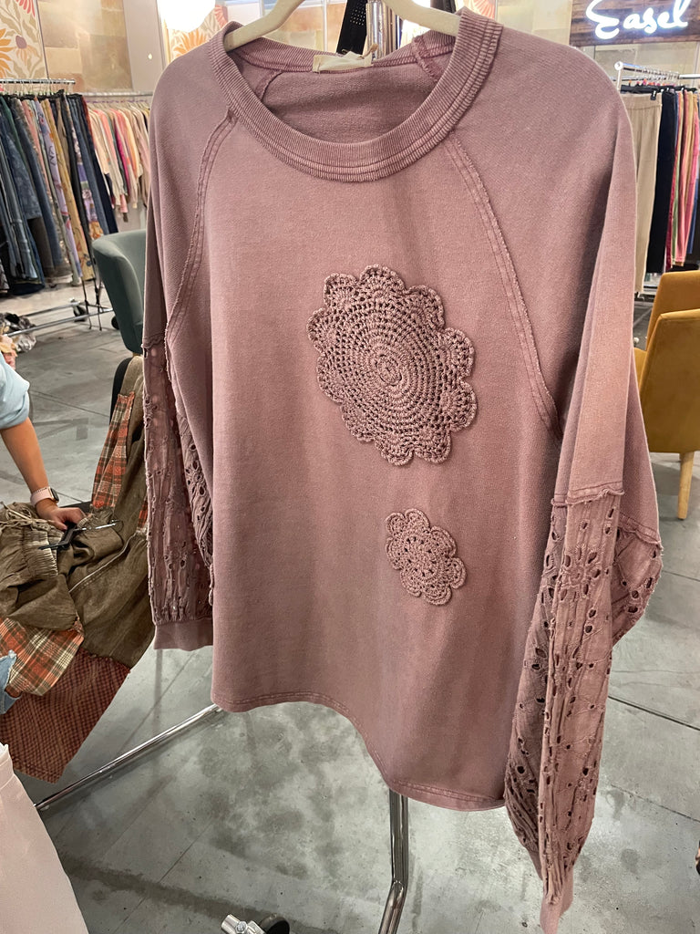 Flower Eyelet Long Sleeve