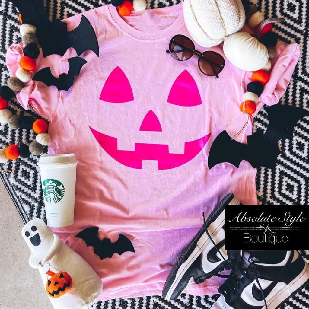 Pretty Pink Pumpkin Graphic T-Shirt