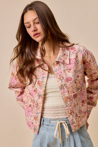 Floral Print Barn Jacket
