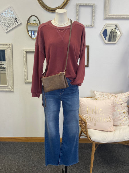 Terry Knit Pullover Sweatshirt