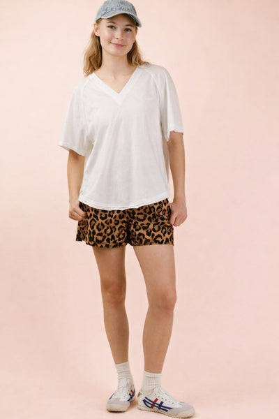 Shirring Back V-Neck Top