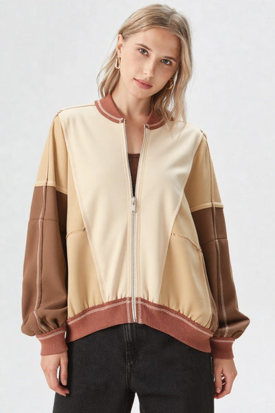 Color Block Bomber Jacket
