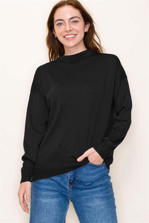 Lightweight Mock Neck Long Sleeve