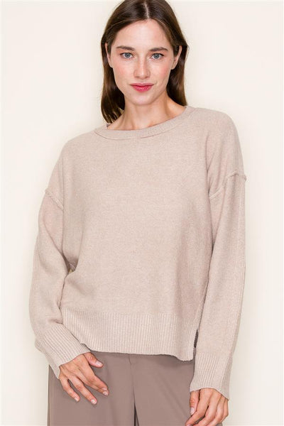 Raw Edge Seams Sweater