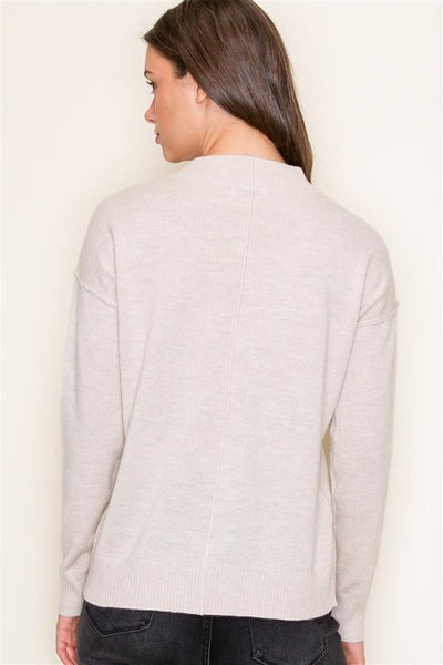 Mock Neck Center Seam Sweater