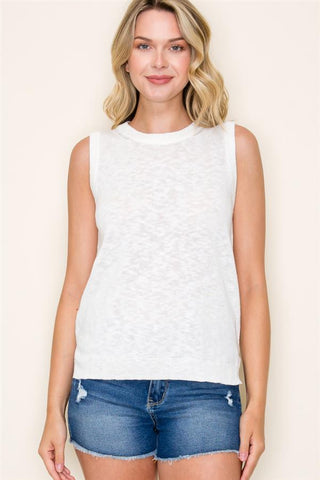 Linen-Like Sweater Tank