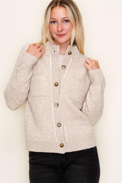 Sherpa Lined Sweater Jacket