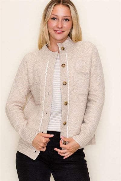 Sherpa Lined Sweater Jacket