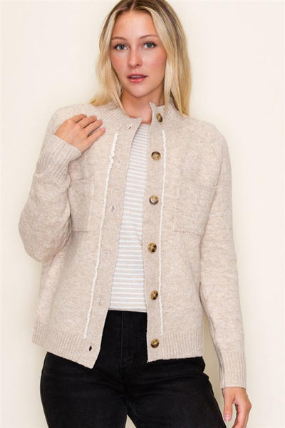 Sherpa Lined Sweater Jacket