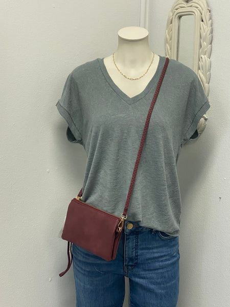 V-Neck Slub Tee Ribbed Neckline